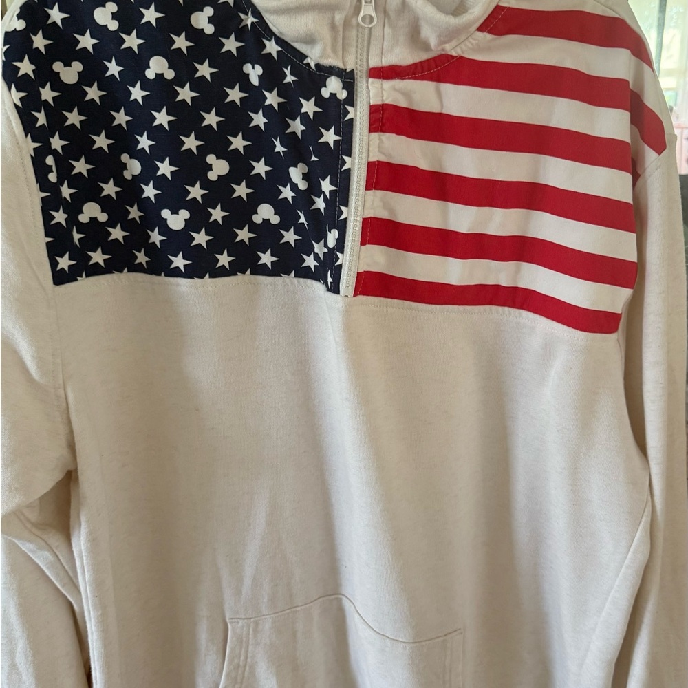 Disney American Flag Hoodie with Mickey Mouse Design Size XL pre-worn